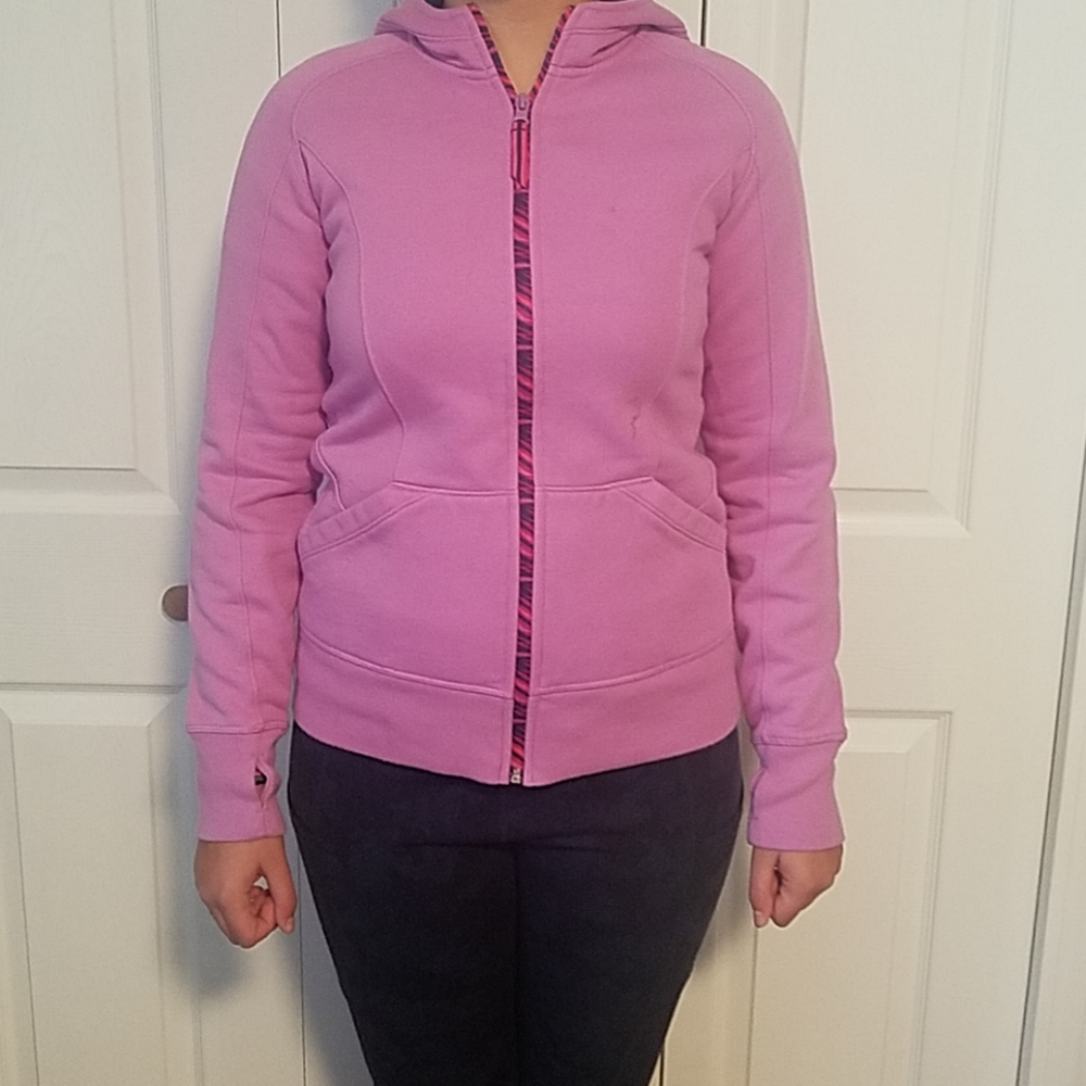 Girls light purple zip up sweater w/ hood